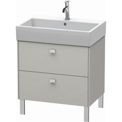 Тумба под раковину Duravit Brioso, 68,4х45,9х57 см, напольная, цвет: бетонно-серый, 2 выдвижных ящика, ДСП, прямоугольная, левая/правая, в ванную комнату