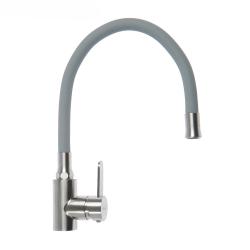 Смеситель для кухни/мойки Accoona, однорычажный, поворотный/гибкий, керамический, длина излива 150 мм, латунь, цвет серый/хром Смеситель для кухни/мойки Accoona, однорычажный, поворотный/гибкий, керамический, длина излива 150 мм, латунь, цвет серый/хром