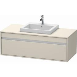 Тумба под раковину для консоли/столешницы Duravit Ketho 120х55х42,6 см, подвесная, ДСП, цвет: серо-коричневый, 1 выдвижной ящик, для встраиваемой сверху раковины, прямоугольная