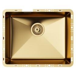 Мойка 450х550 см TopZero серия TZ RS, цвет золото, бесшовная, из нержавеющей стали, полированная, прямоугольная, отверстие под смеситель, слив-перелив, для кухни
