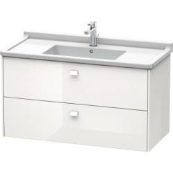 Тумба под раковину Duravit Brioso, 102х46,9х56,3 см, подвесная, 2 выдвижных ящика, ДСП, цвет: белый глянец, шкафчик навесной, механизм доводчика, прямоугольная, правая/левая, в ванную комнату