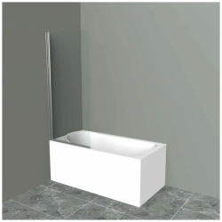 Душевая шторка на ванну BelBagno Uno, 85х150 см, текстурное стекло/профиль хром, распашная, плоская/панель, правая/левая, правосторонняя/левосторонняя, универсальная