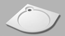 Душевой поддон Cezares Tray, 90х90х5,6 см, четверть круга/угловой, искусственный мрамор, низкий, белый, с бортиком, литой, литьевой, для душа