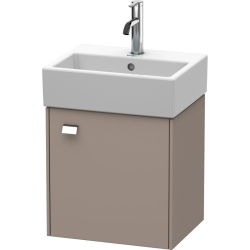 Тумба под раковину Duravit Brioso, 43,4х33,9х44,2 см, подвесная, с распашной дверцей, ДСП, цвет: базальт/хром, шкафчик навесной, прямоугольная, правая, в ванную комнату