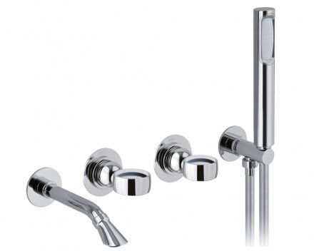 Смеситель для ванны/душа Webert Opera однорычажный, настенный, излив 191 мм, неповоротный, латунь, цвет хром