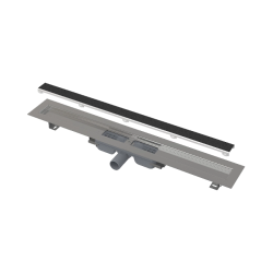 Водоотводящий желоб AlcaPlast APZ115-1050 без порогов с решеткой под кладку камня Marble Low горизонтальный сток 1050 мм