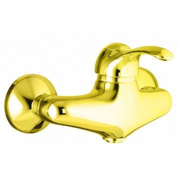 Смеситель для душа Webert Aurora однорычажный, керамический, настенный, без излива/шланга/лейки, латунь золото