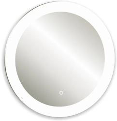 Зеркало Aquanika ROUND, с LED/ЛЕД-подсветкой, 77х77 см, круглое, выключатель сенсорный, для ванны, навесное/подвесное/настенное