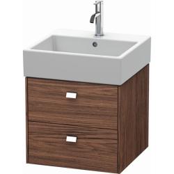 Тумба/шкафчик для консоли/столешницы Duravit Brioso под раковину 42х48х44,2 см, подвесная, ДСП, цвет: орех темный/хром, 2 выдвижных ящика, прямоугольная