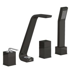 Смеситель для ванны/душа Webert Wolo однорычажный, на борт ванны, излив 249 мм, неповоротный, латунь, цвет черный