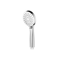 Лейка душевая Melodia Standard 100 мм L240 мм ручная, круглая, 3 режима, хром/белый, ABS пластик, для душа/ванной MKP26301