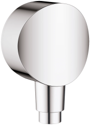 Шланговое подсоединение Hansgrohe HG FixFit S размер 6,5 см, цвет хром, круглое, встроенный обратный клапан, подключение для душевого шланга, декоративная накладка, резьбовое соединение Шланговое подсоединение Hansgrohe HG FixFit S размер 6,5 см, цвет хром, круглое, встроенный обратный клапан, подключение для душевого шланга, декоративная накладка, резьбовое соединение