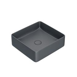 Раковина IDDIS Slide 36х36х11 см, накладная, квадратная, керамическая/фарфоровая, цвет серый матовый, без отверстия под смеситель, без слив-перелива, умывальник