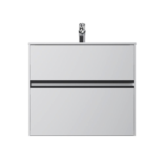 Тумба под раковину AM.PM Sense 80, 800x465x685 мм, подвесная/напольная, цвет белый глянец/черная ручка, 2 выдвижных ящика, под раковину/умывальник, прямоугольная, универсальная