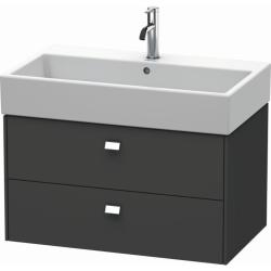 Тумба под раковину Duravit Brioso, 78,4х45,9х44,2 см, подвесная, 2 выдвижных ящика, ДСП, цвет: графит матовый/хром, шкафчик навесной, механизм доводчика, прямоугольная, правая/левая, в ванную комнату