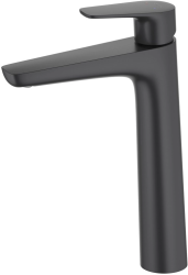 Смеситель для раковины/умывальника Aquatek Бетта однорычажный, неповоротный, фиксированный, высокий, излив длина 165 мм высота 229 мм латунь, цвет матовый черный