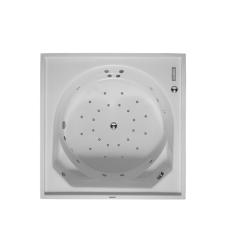 Ванна Duravit Blue Moon 140х140 см гидромассажная, встраиваемая/пристенная, акриловая, цвет: белый, с ножками/сливом-переливом, без фронтальной панели, квадратная, с системой гидромассажа Combi-System E