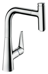 Смеситель для кухни/мойки Hansgrohe Talis Select M51, 220 sBox 1jet, однорычажный, керамический, с поворотным/вытяжным изливом, длина 20,8 см, латунь, цвет хром Смеситель для кухни/мойки Hansgrohe Talis Select M51, 220 sBox 1jet, однорычажный, керамический, с поворотным/вытяжным изливом, длина 20,8 см, латунь, цвет хром