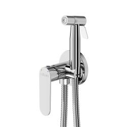 Смеситель с гигиеническим душем Cezares Stylus встраиваемый, однорычажный, керамический, без излива, с гибким шлангом/лейкой, нержавеющая сталь, цвет хром Смеситель с гигиеническим душем Cezares Stylus встраиваемый, однорычажный, керамический, без излива, с гибким шлангом/лейкой, нержавеющая сталь, цвет хром