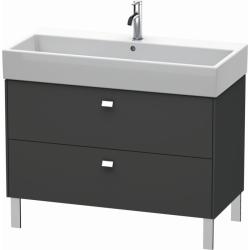 Тумба под раковину Duravit Brioso, 98,4х45,9х57 см, напольная, цвет: графит матовый/хром, 2 выдвижных ящика, ДСП, прямоугольная, левая/правая, в ванную комнату