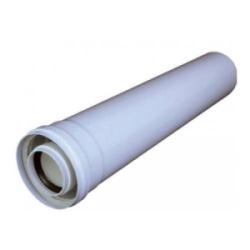 Удлинитель дымохода конденсационный Gekon D60/100 мм L 500 мм, раструбный, цвет белый, PP-R/оцинкованная сталь