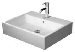 Раковина DURAVIT Vero Air WonderGliss 60х47х16,5 см, подвесная, прямоугольная, санфарфор, цвет белый, без отверстия под смеситель, антигрязевое покрытие, слив/перелив