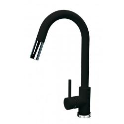 Смеситель для кухни Florentina Вита FL, однорычажный, выдвижной/поворотный, керамический, с высоким изливом, высота излива 24 см, латунь, цвет антрацит