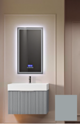 Тумба Cezares Premium Plisse, 50х45х27 см, подвесная, 1 выдвижной ящик, цвет серое облако, шкафчик навесной, механизм доводчика, прямоугольная