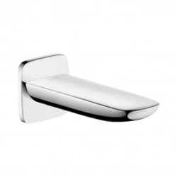 Излив на ванну Hansgrohe PuraVida, настенный, латунь, цвет хром, округлый, длина излива 19,6 см, встраиваемый/встроенный, для смесителя/ванны/ванной/душевой, без смесителя, фиксированный