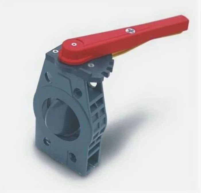 Клапан мотыльковый клеевой ПВХ GENOVA 4" заслонка поворотная, межфланцевый (цвет черный), арматура для соединения труб холодной воды до 60 *С