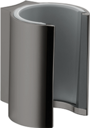 Держатель для душевой лейки Axor Starck, настенный, металлический, фиксированный, для душа/ванной/душевой кабины, цвет полированный черный хром, на стенку