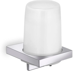 Дозатор Keuco Edition 11 для жидкого мыла, 180 мл. настенный, с держателем и насосиком, латунь/хрусталь, цвет хром/белый матовый