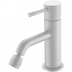 Смеситель для биде Boheme Uno, однорычажный, неповоротный, керамический, длина излива 130 мм, латунь, цвет белый матовый