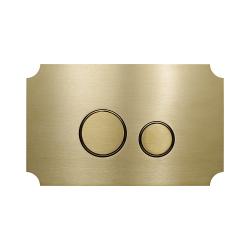 Кнопка смыва KK-POL Aquafiori Vintage прямоугольная, цвет золото матовый, металл, клавиша управления для сливного бачка, инсталляции унитаза, двойная, механическая, панель, универсальная, размер 285х175х3 мм