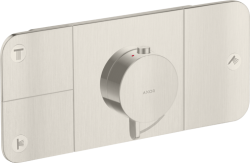 Смеситель для душа Axor One, термостатический, скрытого монтажа, 3 потребителя, настенный, без излива/шланга/лейки, прямоугольный, латунный, цвет под сталь, с термостатом