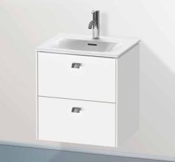 Тумба под раковину Duravit Brioso, 52х41,9х55,3 см, подвесная, 2 выдвижных ящика, ДСП, цвет: белый матовый/хром, шкафчик навесной, механизм доводчика, прямоугольная, правая/левая, в ванную комнату