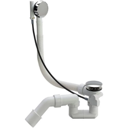 Сифон для ванны Vitra Silfra (полуавтоматический) с переливом, донный клапан, цвет: хром, слив-перелив для ванны, универсальный