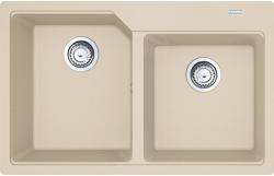 Мойка кухонная Franke URBAN UBG 620-78, две чаши, 78х50 см, врезная, искусственный гранит (Fragranite+), прямоугольная, цвет бежевый, без отверстия под смеситель, без крыла