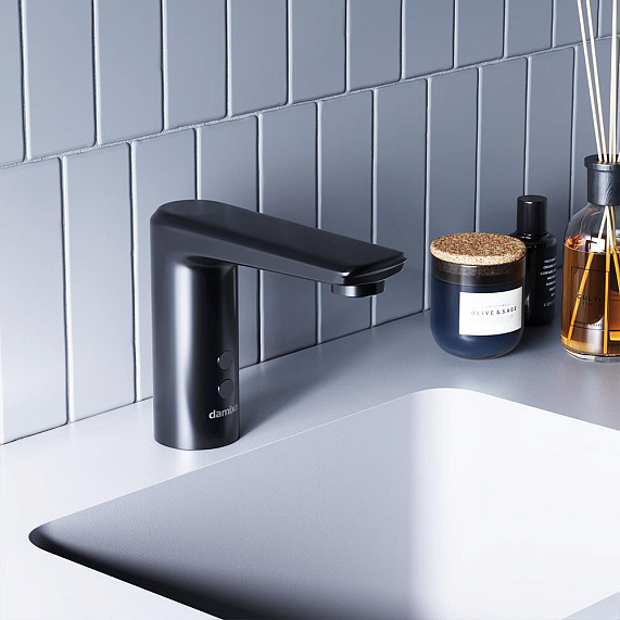 Смеситель для раковины/умывальника Damixa Jupiter, сенсорный, неповоротный, длина излива 112 мм, латунь, цвет черный