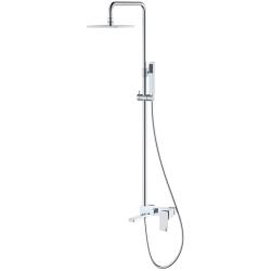 Душевая система Boheme Q, высота 1426 мм, цвет хром, комплект: однорычажный смеситель/излив/тропический душ (с верхней лейкой)/стойка/лейка/шланг, наружного монтажа Душевая система Boheme Q, высота 1426 мм, цвет хром, комплект: однорычажный смеситель/излив/тропический душ (с верхней лейкой)/стойка/лейка/шланг, наружного монтажа