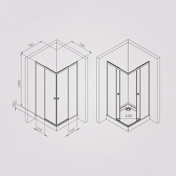 Душевое ограждение Am.Pm X-Joy 80x80 см без поддона, прозрачное закаленное стекло 6 мм, профиль серебристый, закаленное стекло/алюминий, квадратное