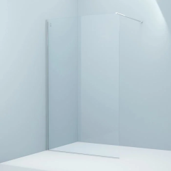 Душевая перегородка Walk-in IDDIS Slide  120х195 см, прозрачное стекло, профиль хром, правая/левая, плоская (панель), из прозрачного стекла, (ограждение без поддона) стеклянное