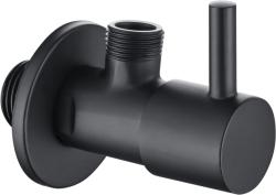 Вентиль угловой Aquatek AQ2450MB монтаж скрытый/на стену, 1/2", латунь, цвет матовый черный, переходник для подвода воды