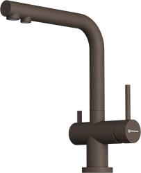Смеситель для кухни/мойки Omoikiri Nagano-P-ES, с подключением фильтра для питьевой воды, однорычажный, поворотный, керамический, длина излива 206 мм, латунь, цвет эспрессо