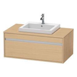 Тумба под раковину для консоли/столешницы Duravit Ketho 100х55х42,6 см, подвесная, ДСП, цвет: натуральный дуб, 1 выдвижной ящик, для встраиваемой сверху раковины, прямоугольная