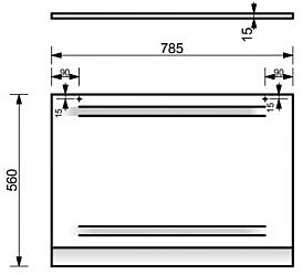 Панель боковая Эстет Астра 80 см, для ванны, ABS-пластик, цвет: белый, (экран для ванны) прямоугольный, торцевая панель, универсальная