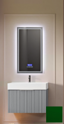 Тумба под раковину Cezares Premium 50, 50х44х25 см, подвесная, цвет: зеленый, 1 выдвижной ящик, МДФ, шкафчик навесной, механизм доводчика, прямоугольная