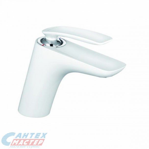 Смеситель для раковины Kludi Balance однорычажный, излив высокий, керамический, латунь, цвет белый/хром, без донного клапана