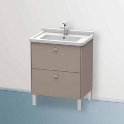 Тумба под раковину Duravit Brioso, 67х46,9х69,3 см, напольная, цвет: базальт, 2 выдвижных ящика, ДСП, прямоугольная, левая/правая, в ванную комнату