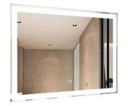 Зеркало Loranto Стиль, 80х70 см, с LED/ЛЕД-подсветкой, прямоугольное, с подогревом, выключатель сенсорный,  для ванны, навесное/подвесное/настенное